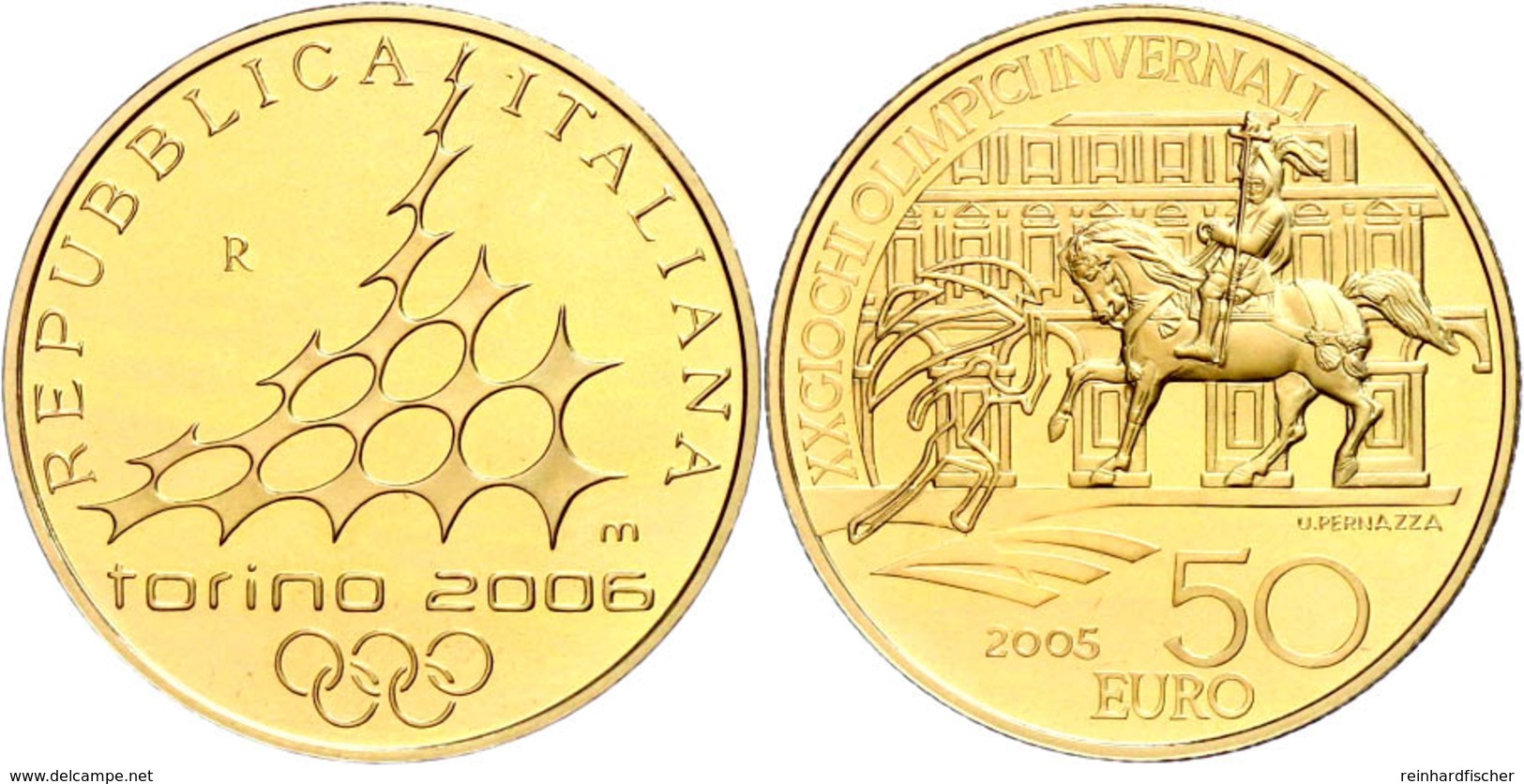 50 Euro, Gold, 2006, XX. Olympische Winterspiele 2006 In Turin-1. Ausgabe-Emanuele Filiberto I. Herzog Von Savoyen Auf D - Altri & Non Classificati