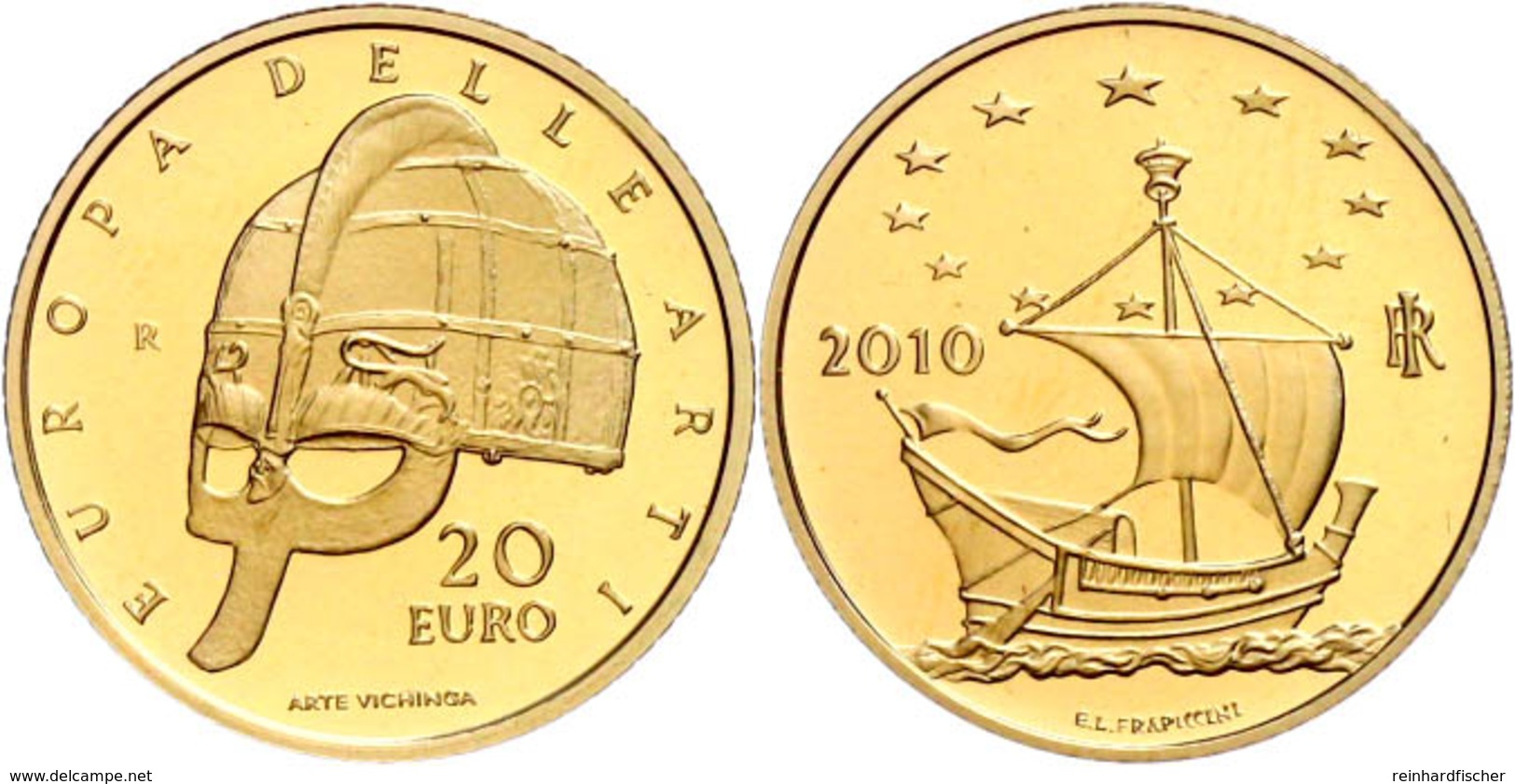 20 Euro, Gold, 2010, Europäische Kunst-8. Ausgabe, 5,8 G Fein, KM 335, In Kapsel, In Ausgabeschatulle Des Ministero Dell - Altri & Non Classificati