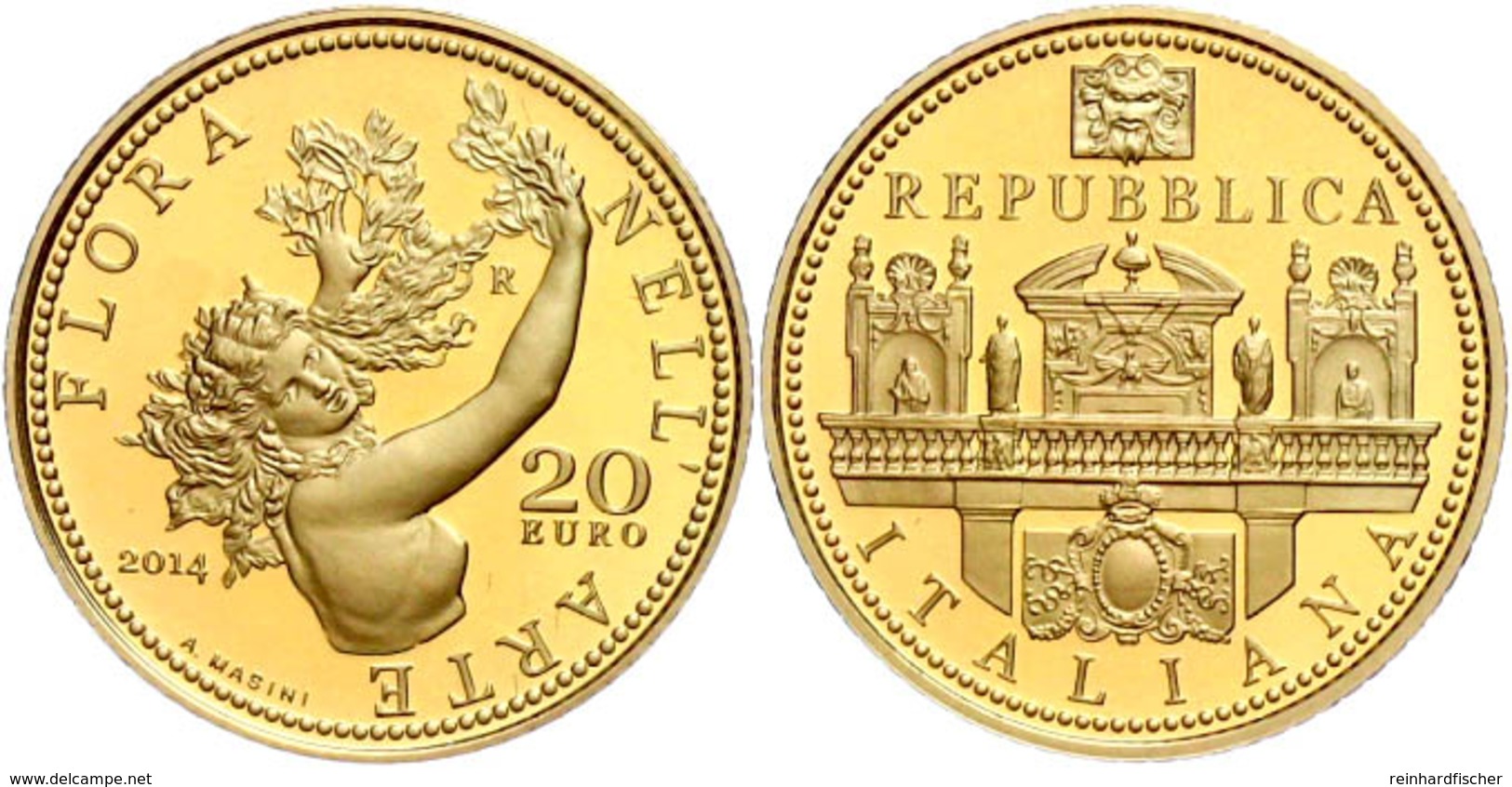 20 Euro, Gold, 2014, Flora In Der Italienischen Kunst-4. Ausgabe-Barock, 5,8 G Fein, KM 369, In Kapsel, In Ausgabeschatu - Altri & Non Classificati