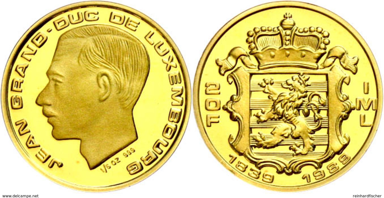 20 Francs, Gold, 1989, Jean, 150 Jahre Unabhängigkeit, Fb. 12, Mit Zertifikat In Ausgabefolder, PP  PP - Altri & Non Classificati