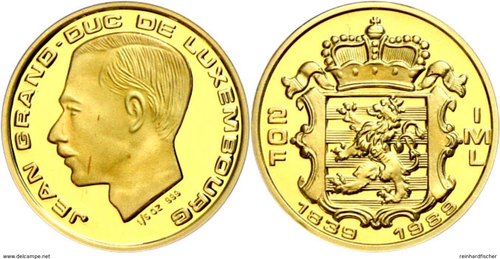 20 Francs, Gold, 1989, Jean, 150 Jahre Unabhängigkeit, Fb. 12, Mit Zertifikat In Ausgabefolder, PP  PP - Altri & Non Classificati