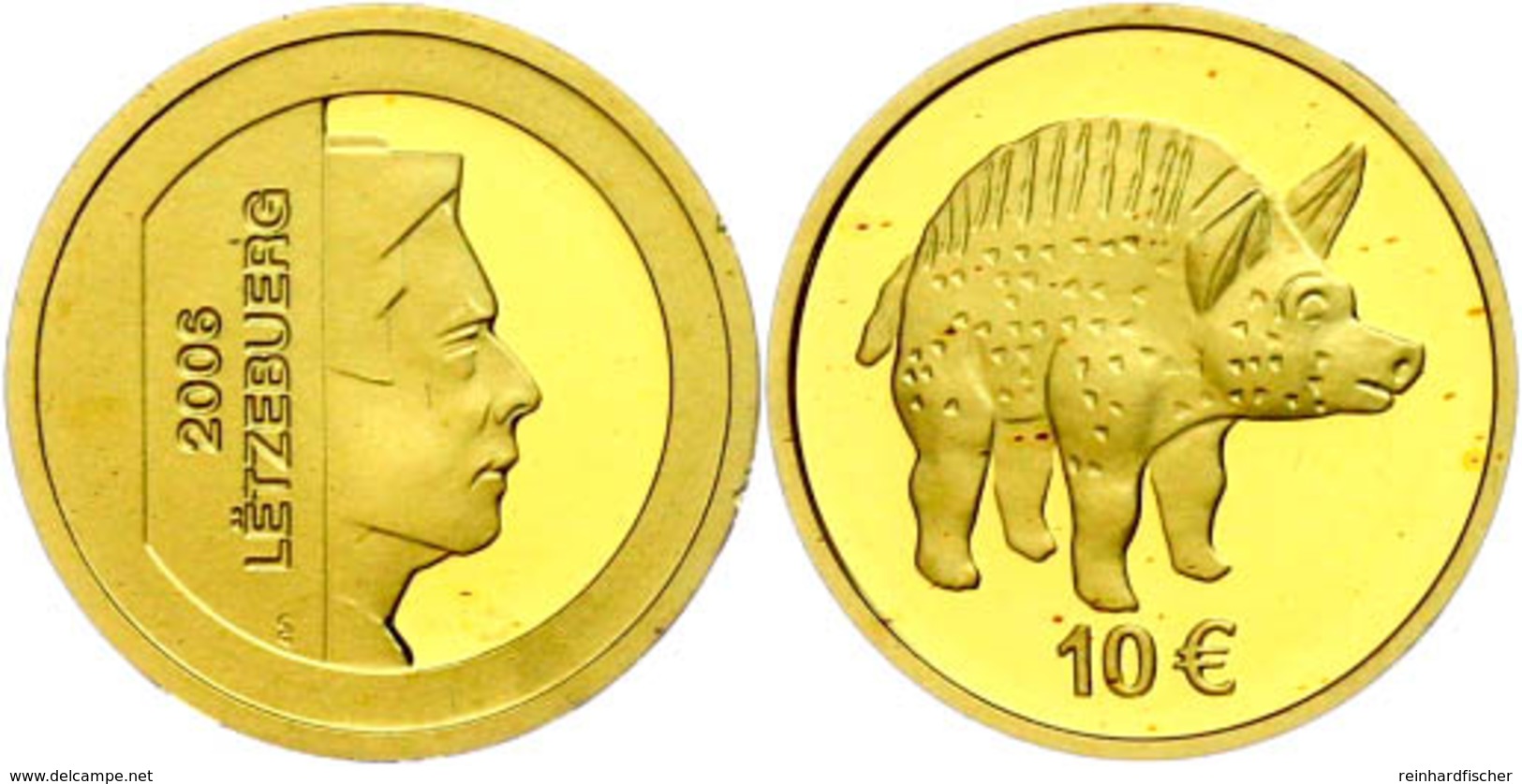 10 Euro, Gold, 2006, Luxemburgische Kulturgeschichte-2. Ausgabe-Wildschwein Als Bronzefigur Aus Der Keltischen Siedlung  - Other & Unclassified