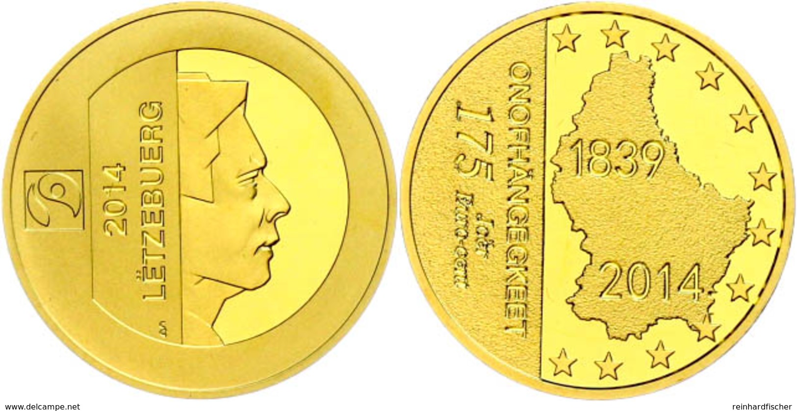 175 Euro Cent, Gold, 2014, 175. Jahrestag Der Unabhängigkeit, 999er Gold, 6,22 G, In Kapsel, In Originalausgabeschatulle - Altri & Non Classificati