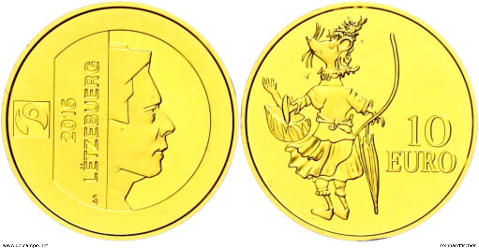 10 Euro, Gold, 2016, D'Maus Ketti, 999er Gold, 3,11 G, In Kapsel, In Originalausgabeschatulle Der Banque Centrale Du Lux - Other & Unclassified