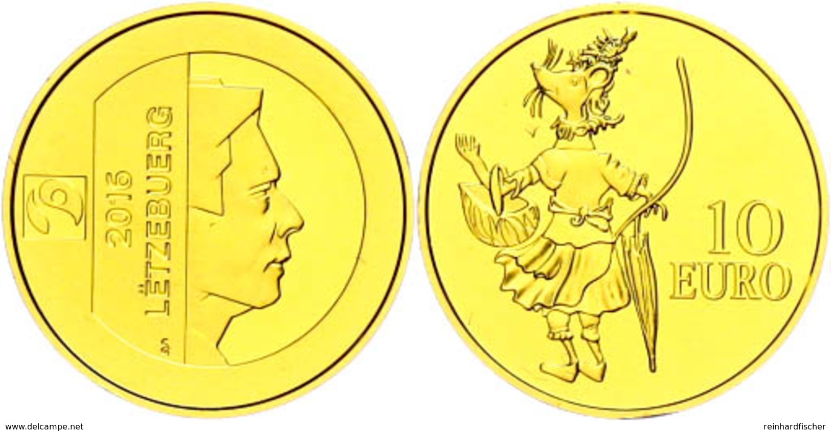 10 Euro, Gold, 2016, D'Maus Ketti, 999er Gold, 3,11 G, In Kapsel, In Originalausgabeschatulle Der Banque Centrale Du Lux - Altri & Non Classificati