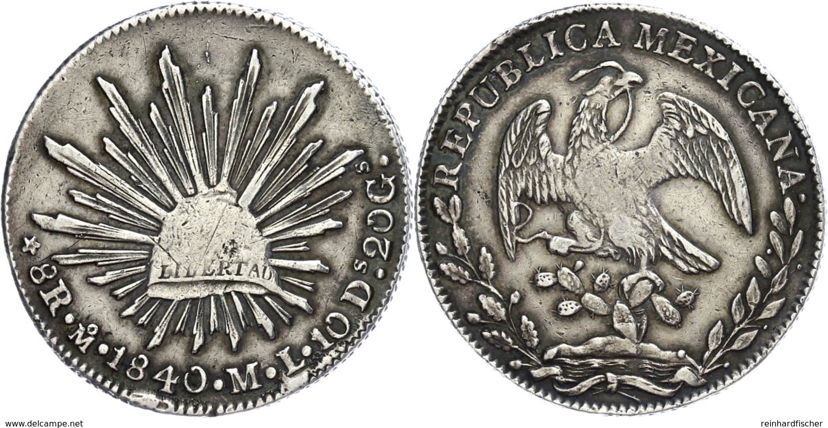 8 Reales, 1840, Mexico City, KM 377.10, Ss+. - Messico