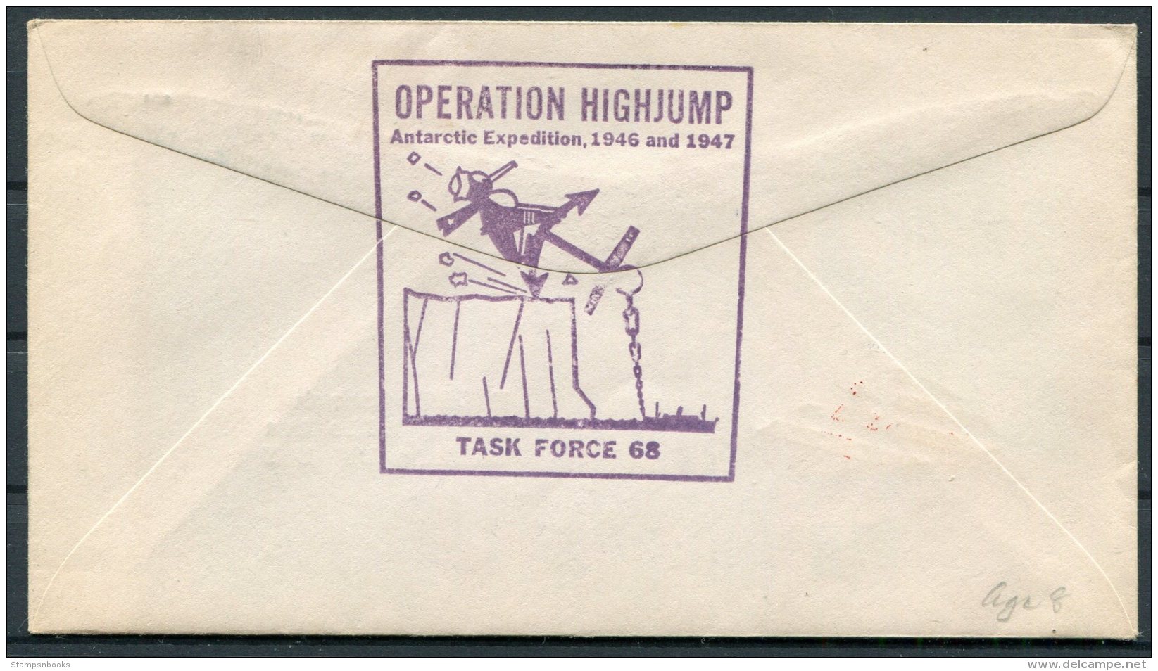 1947 USA Operation Highjump Antarctic Polar Expedition. USS Mount Olympus US Navy Ship Patriotic Eagle Cover - Antarctic Expeditions