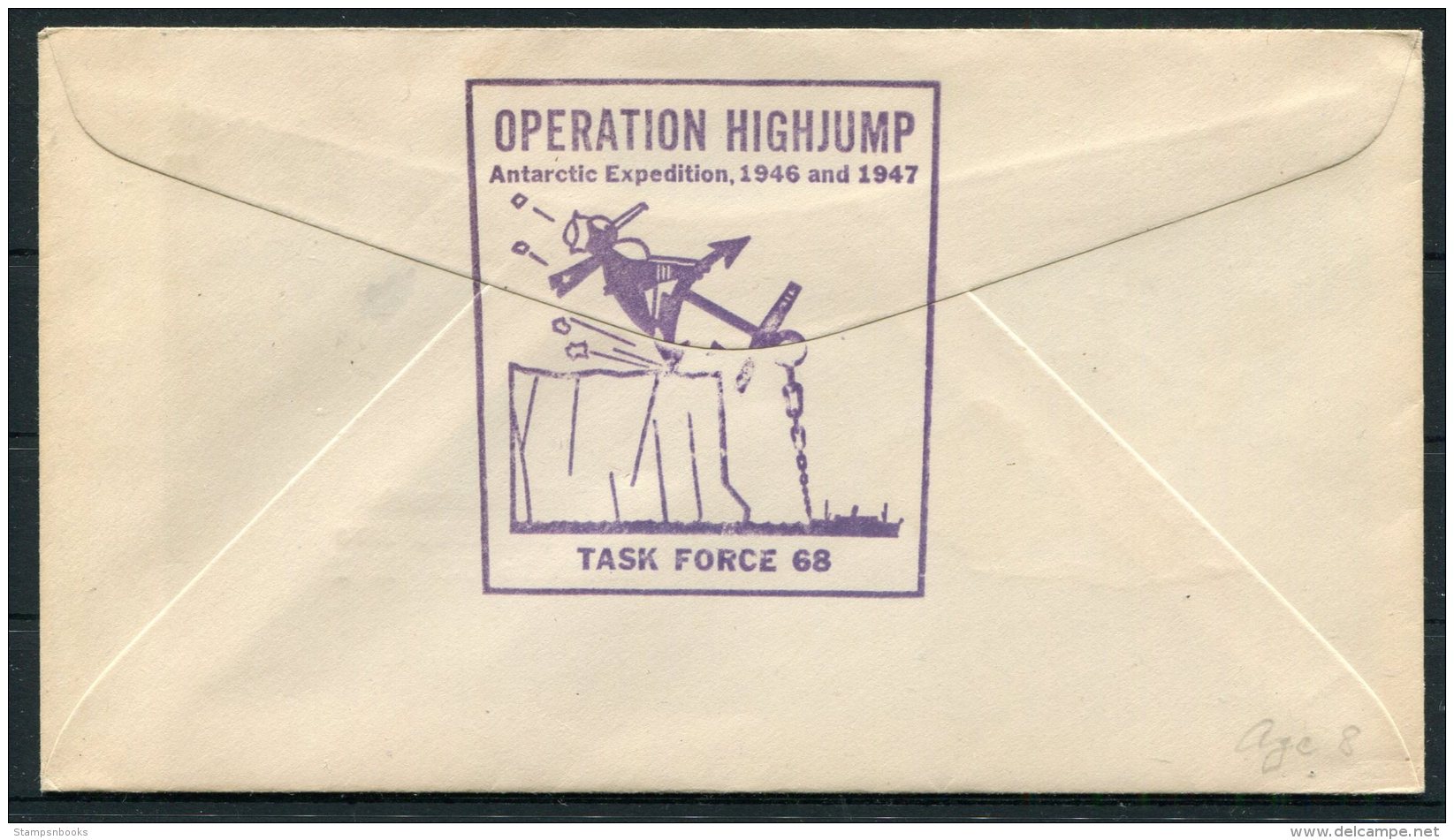 1947 USA Operation Highjump Antarctic Polar Expedition. USS Mount Olympus US Navy Ship Cover - Antarktis-Expeditionen