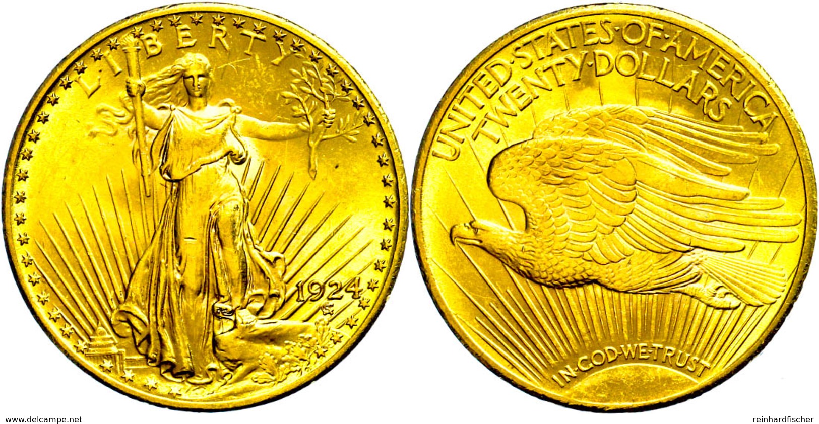 20 Dollars, Gold, 1924, Philadelphia, Fb. 185, Kl. Kratzer, Vz-st.  Vz-st - Altri & Non Classificati