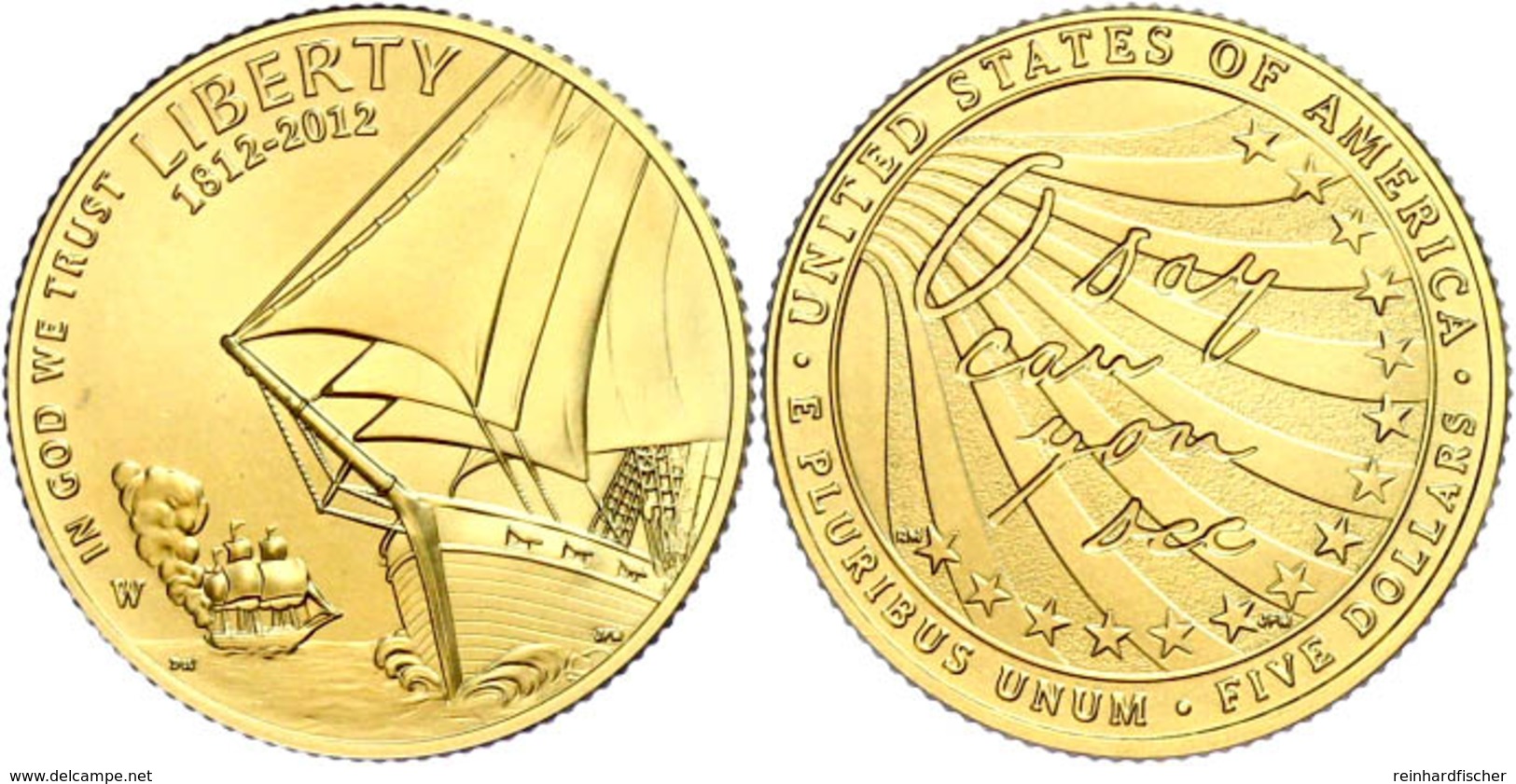 5 Dollars, Gold, 2012, 200. Jahrestag Des Sieges Im Britisch-Amerikanischen Krieg, 900er Gold, 8,359 G, KM 531, Schön 53 - Altri & Non Classificati