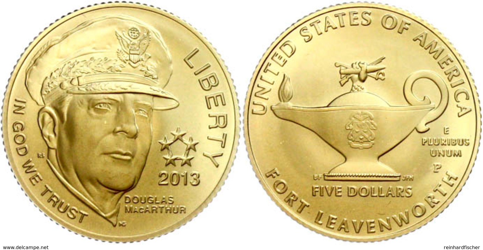 5 Dollars, Gold, 2013, Fünfsternegeneräle, 900er Gold, 8,359 G, KM 555, Schön 556, In Kapsel, In Originalausgabeschatull - Other & Unclassified