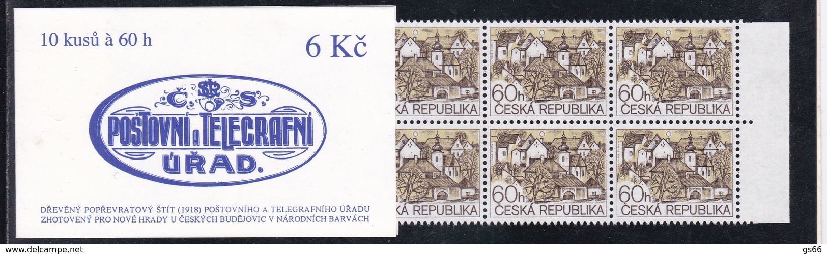 1995,  Tschechische Republik,Ceska, 72 Y MH 0-25, Freimarken: Dörfer. MNH **, Booklet. - Ungebraucht