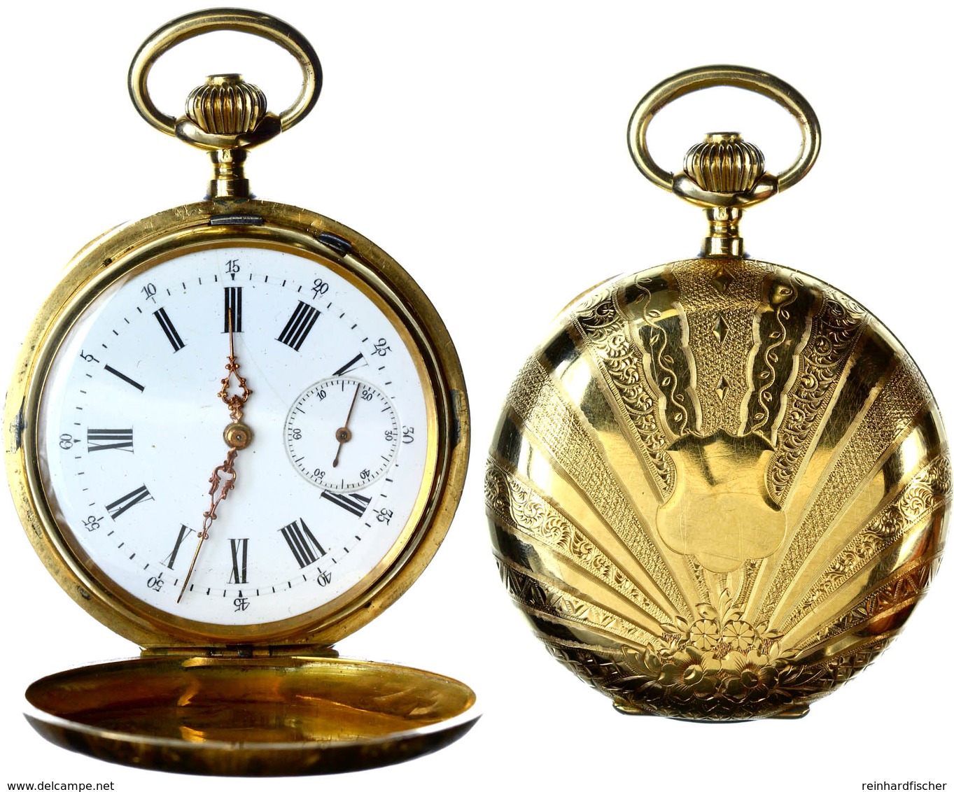 Jugendstil Herren Taschenuhr Von Les Fils De L. Braunschweig & Cie, Gehäuse Von La Chaux-de-Fonds, Schweiz, Um 1900. 14  - Other & Unclassified