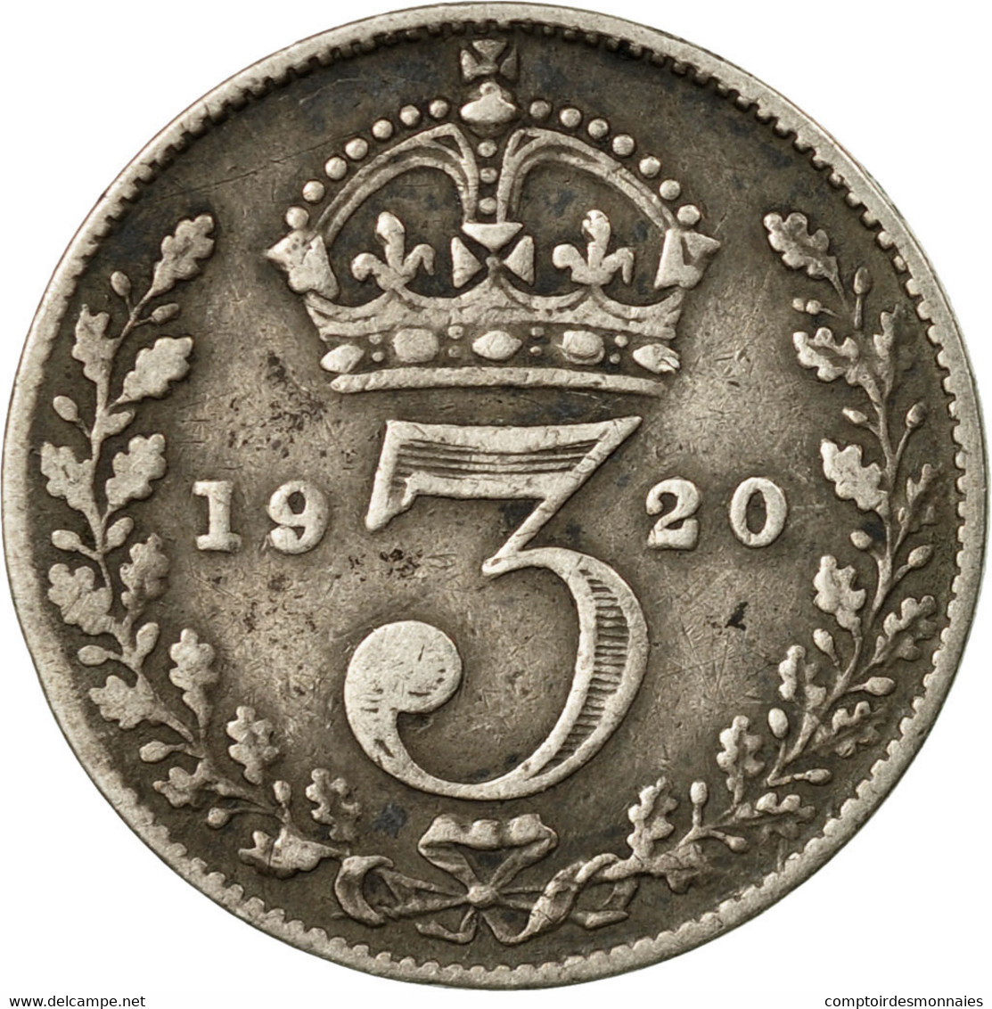 Monnaie, Grande-Bretagne, George V, 3 Pence, 1920, TTB, Argent, KM:813 - F. 3 Pence