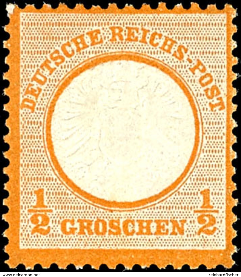 1/2 Groschen Großer Schild, Orange, Tadellos Postfrisch, Fotobefund Hennies BPP, Mi. 180.-, Katalog: 18 ** - Altri & Non Classificati