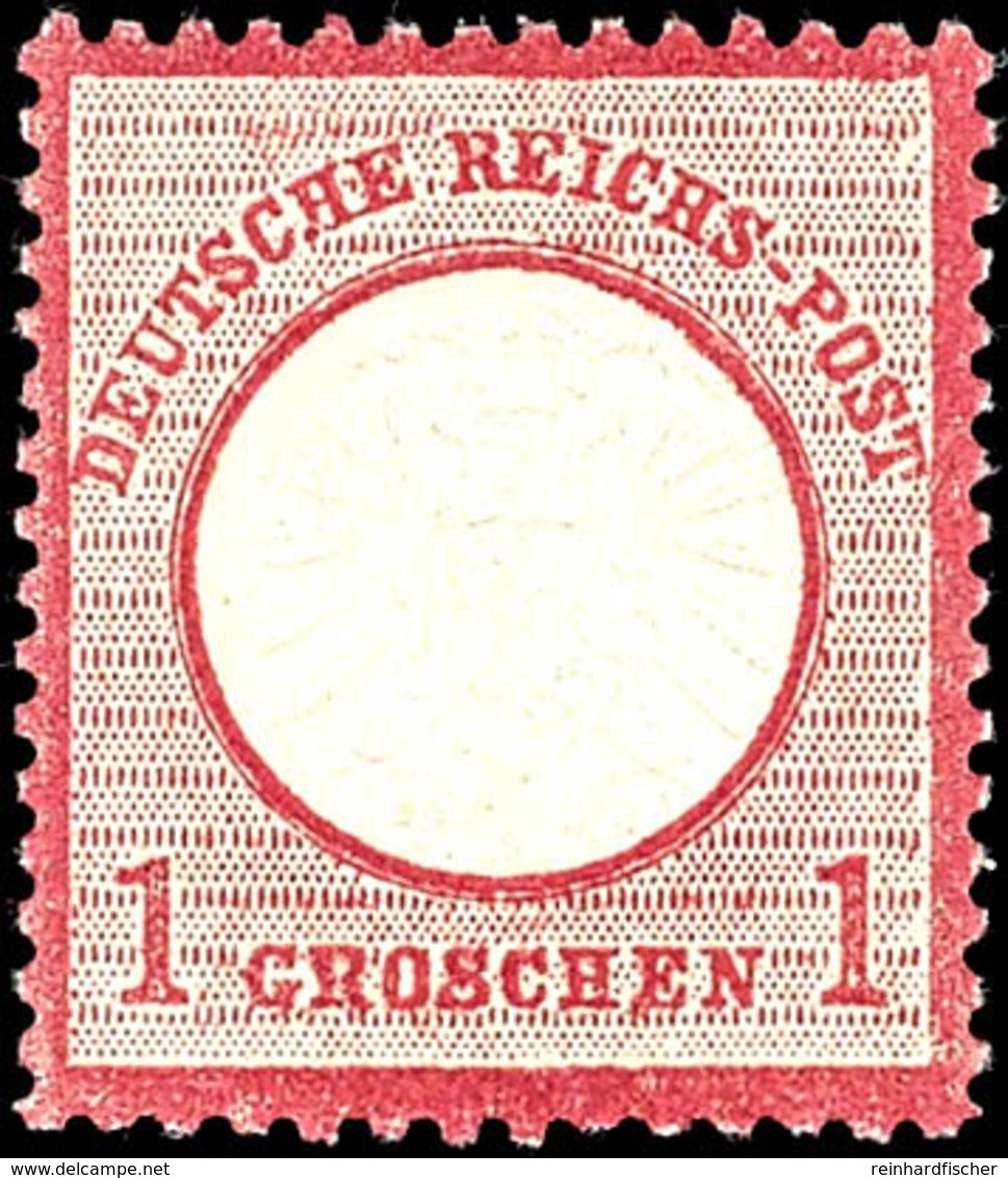 1 Groschen Großer Schild, Karmin, Tadellos Postfrisch, Gepr. Hennies BPP, Mi. 300.-, Katalog: 19 ** - Altri & Non Classificati