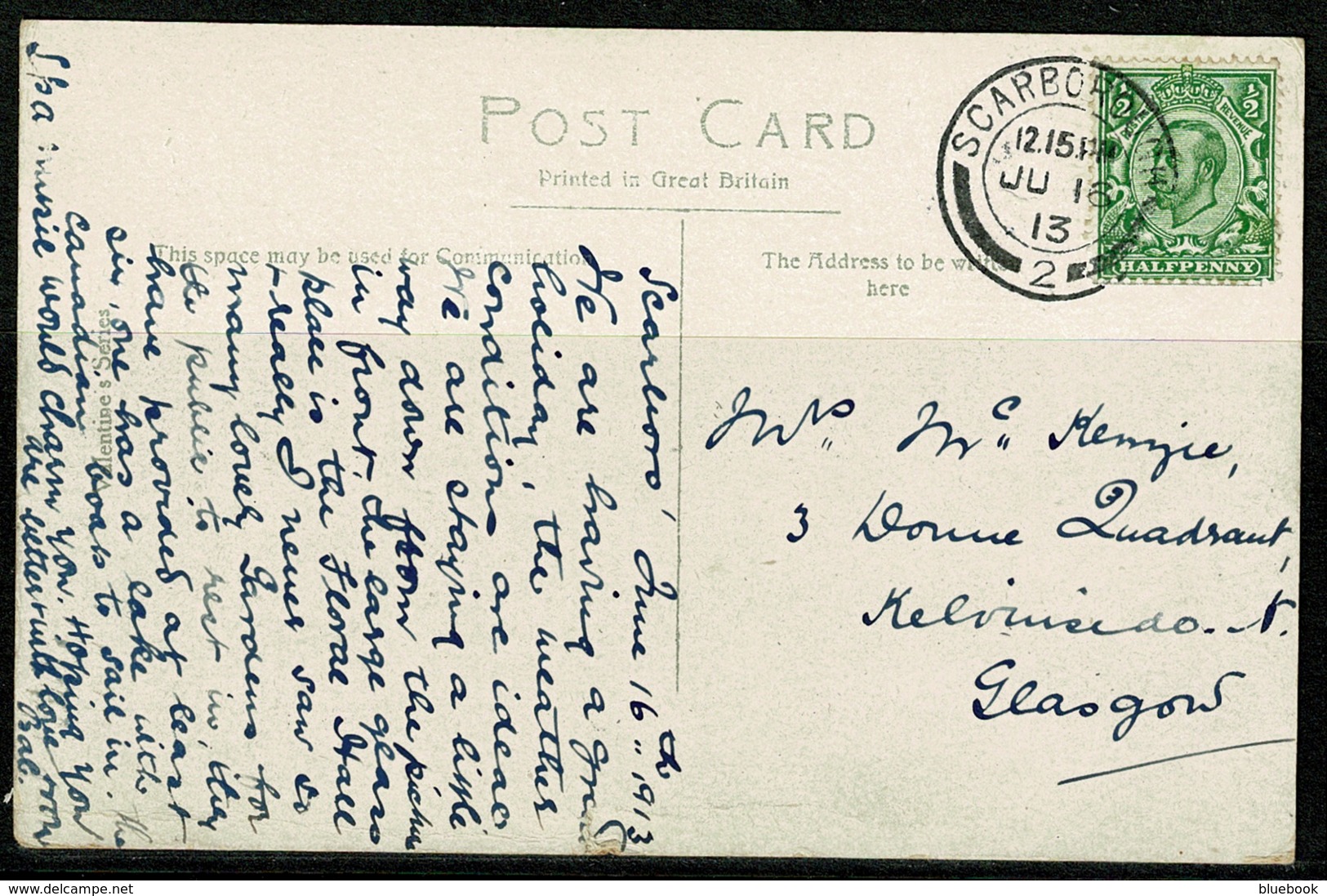Ref 1238 - 1913 Postcard - Bowling Green Alexandra Gardens - Scarborough Yorkshire - Scarborough