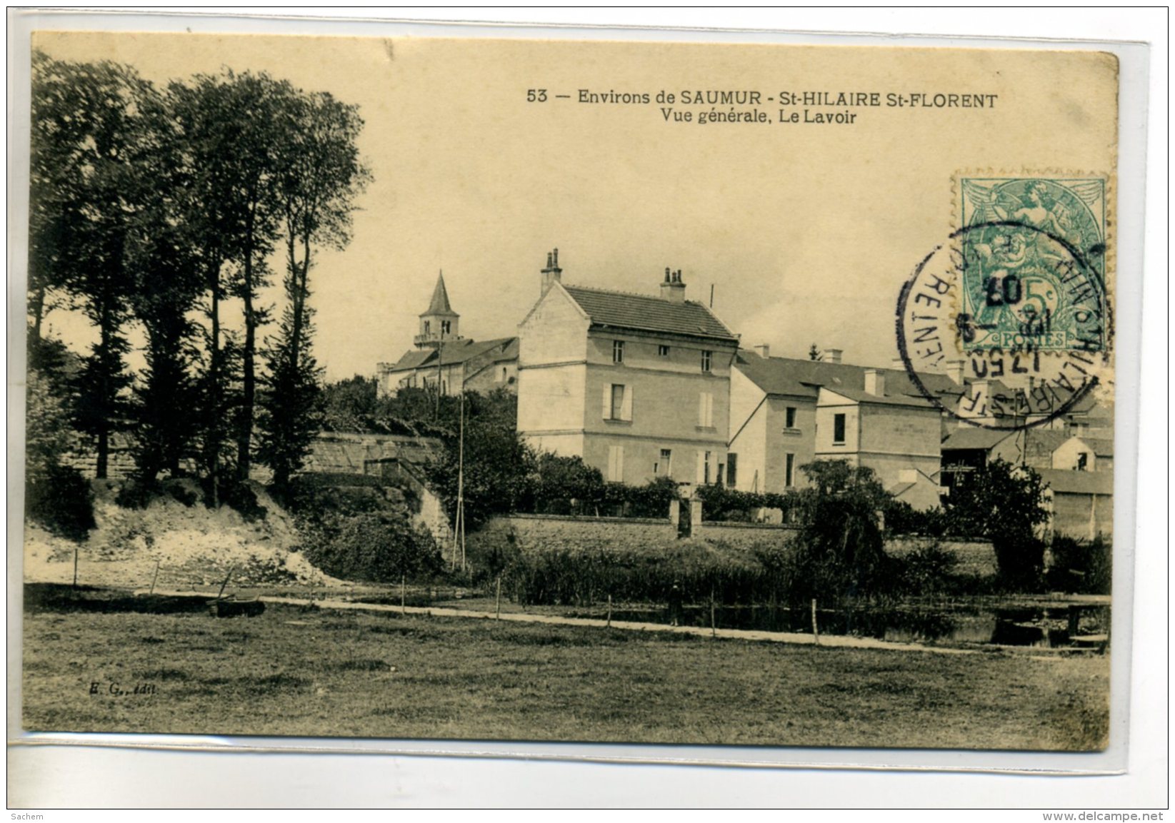 49-15 ST SAINT HILAIRE ST SAINT FLORENT Maisons  ( Neuves ? )  Pres Du Lavoir 1907  Timbrée   /D3E-2014 - Autres & Non Classés