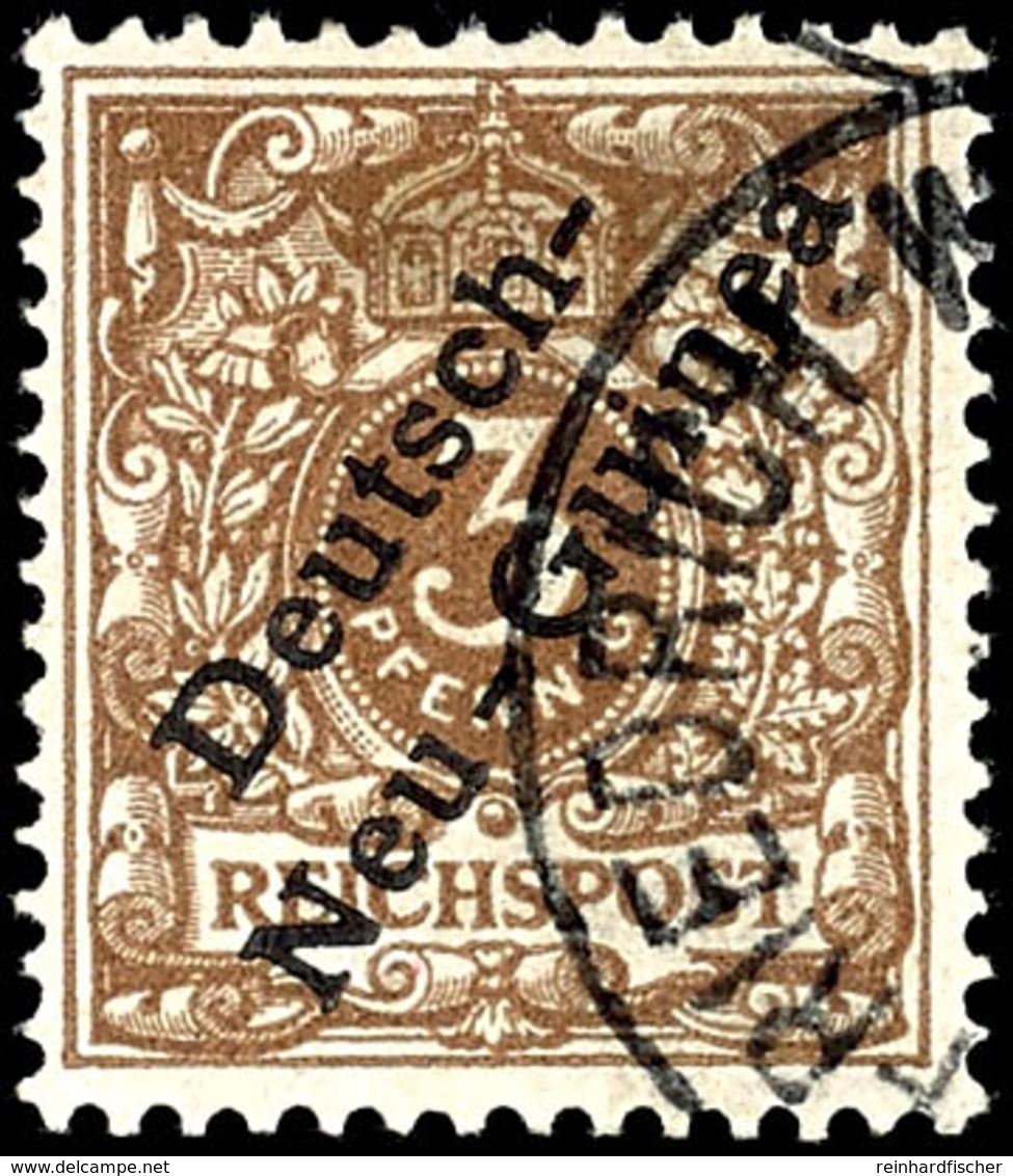 3 Pfg. Lebhaftorangebraun, Gestempelt, Helle Stelle, Fotobefund Steuer BPP, Mi. 350.-, Katalog: 1d O - German New Guinea