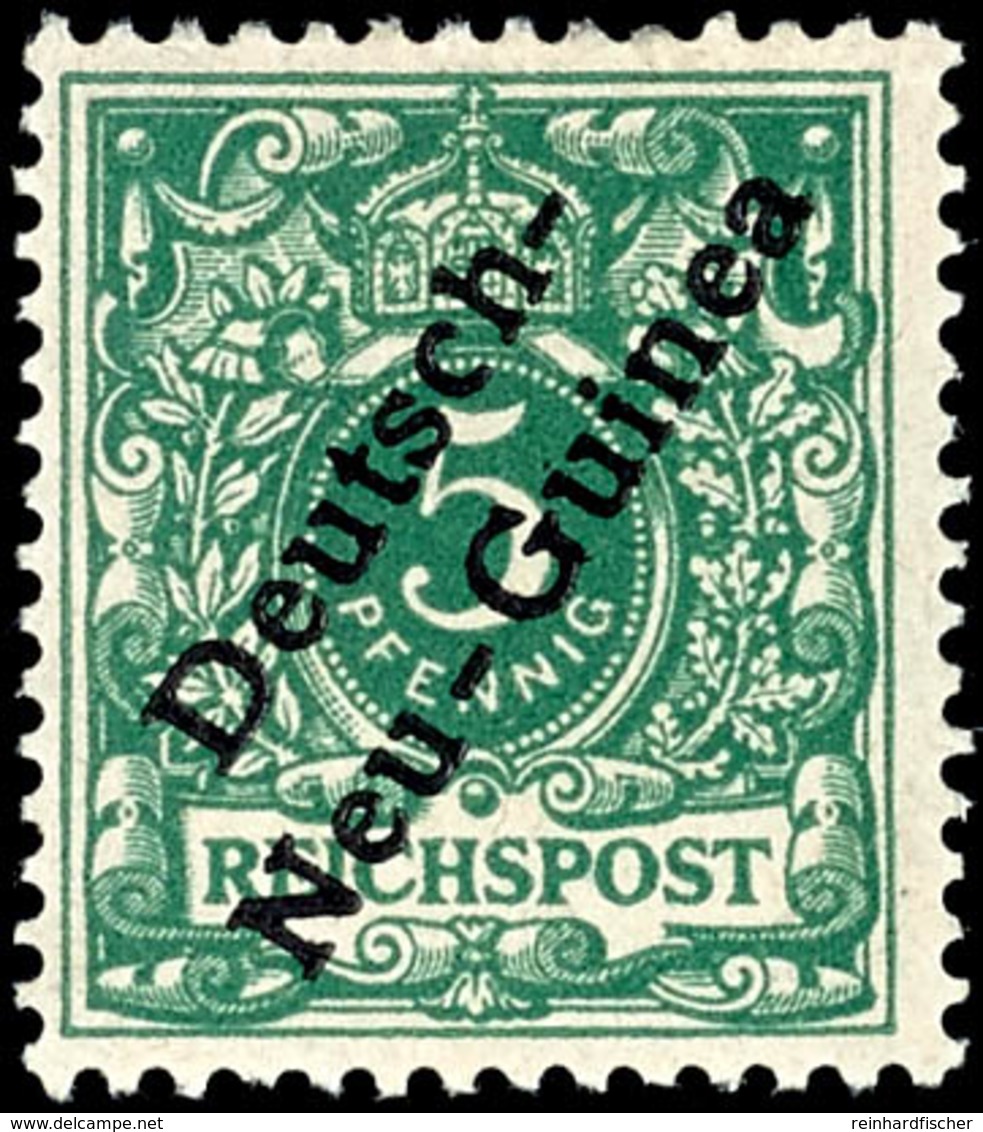 5 Pfg. Mit Aufdruckfehler "c In Deutsch Verstümmelt", Ungebraucht, Fotobefund Steuer BPP, Mi. 100.-, Katalog: 2XII * - Nuova Guinea Tedesca