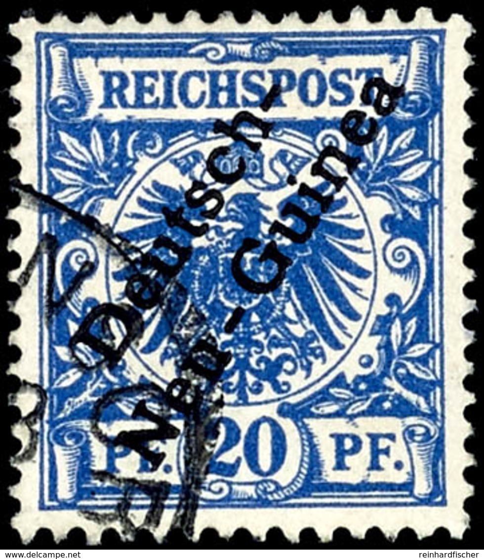 20 Pfg. Mit Aufdruckfehler "senkrechter Strich Des H In Deutsch Sehr Dünn", Gestempelt, Fotobefund Provinsky BPP, Mi. 21 - German New Guinea