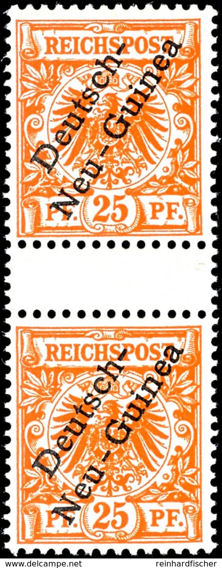 25 Pfg. Dunkelorange, Senkrechtes Paar Mit Zwischensteg, Postfrisch, Mi. 420.-, Katalog: 5bZS ** - German New Guinea