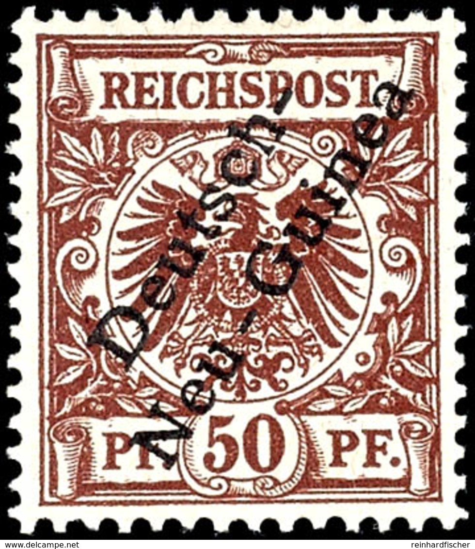 50 Pfg. Mit Aufdruckfehler "senkrechter Strich Des H In Deutsch Sehr Dünn", Ungebraucht, Fotobefund Provinsky BPP, Mi. 1 - German New Guinea