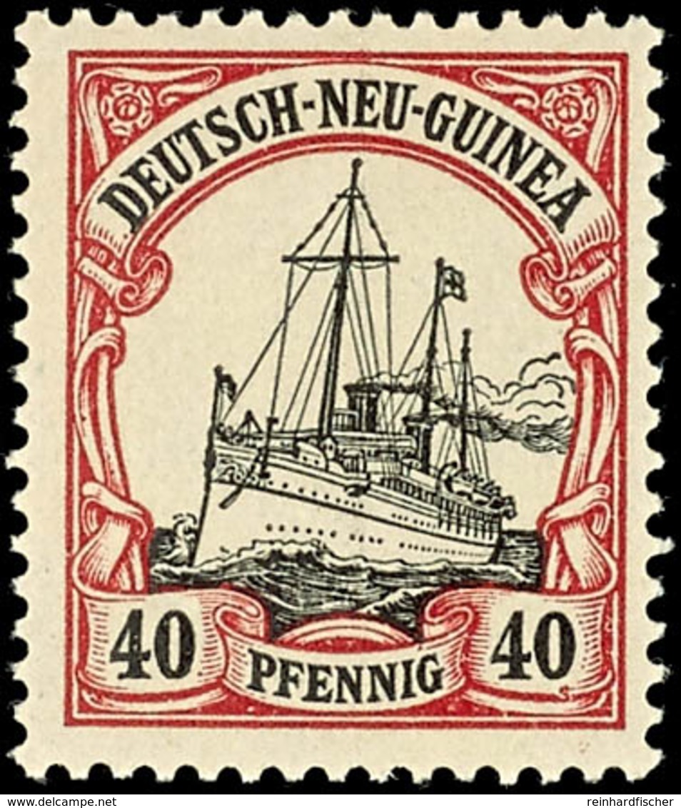 40 Pfg. Mit Plattenfehler I, Ungebraucht, Geprüft Dr. Provinsky BPP, Mi. 60.-, Katalog: 13I * - Nuova Guinea Tedesca