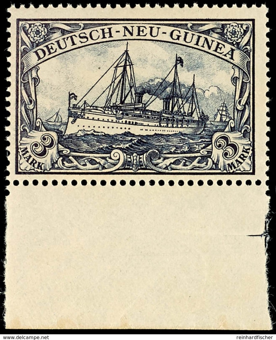 3 M. Kaiseryacht, Postfrisch Vom Bogenunterrand, Katalog: 18 ** - German New Guinea