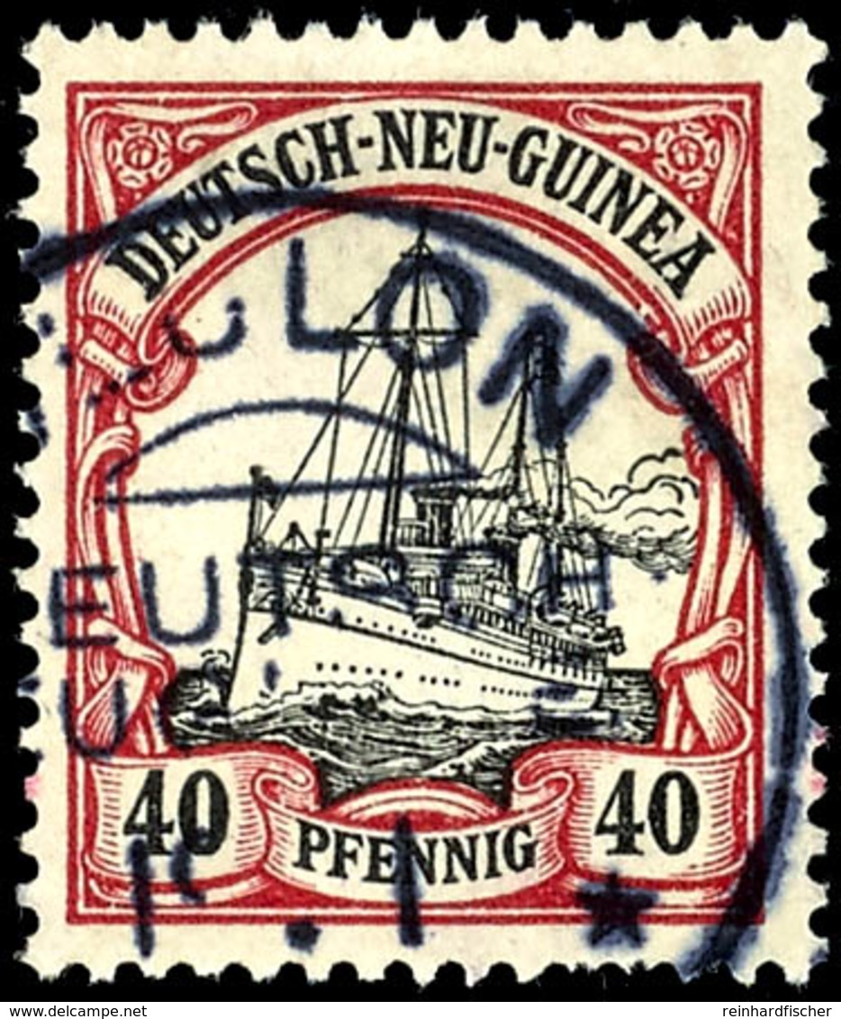 DEULON 19.1, Klar Auf 40 Pfg Schiffszeichnung, Katalog: 13 O - Nuova Guinea Tedesca