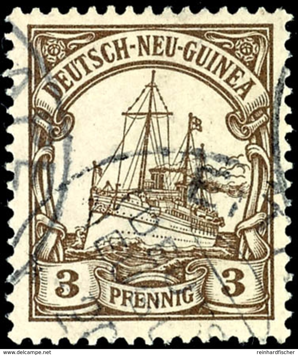 EITAPE 20/? Auf 3 Pfg Kaiseryacht, Katalog: 7 O - Deutsch-Neuguinea
