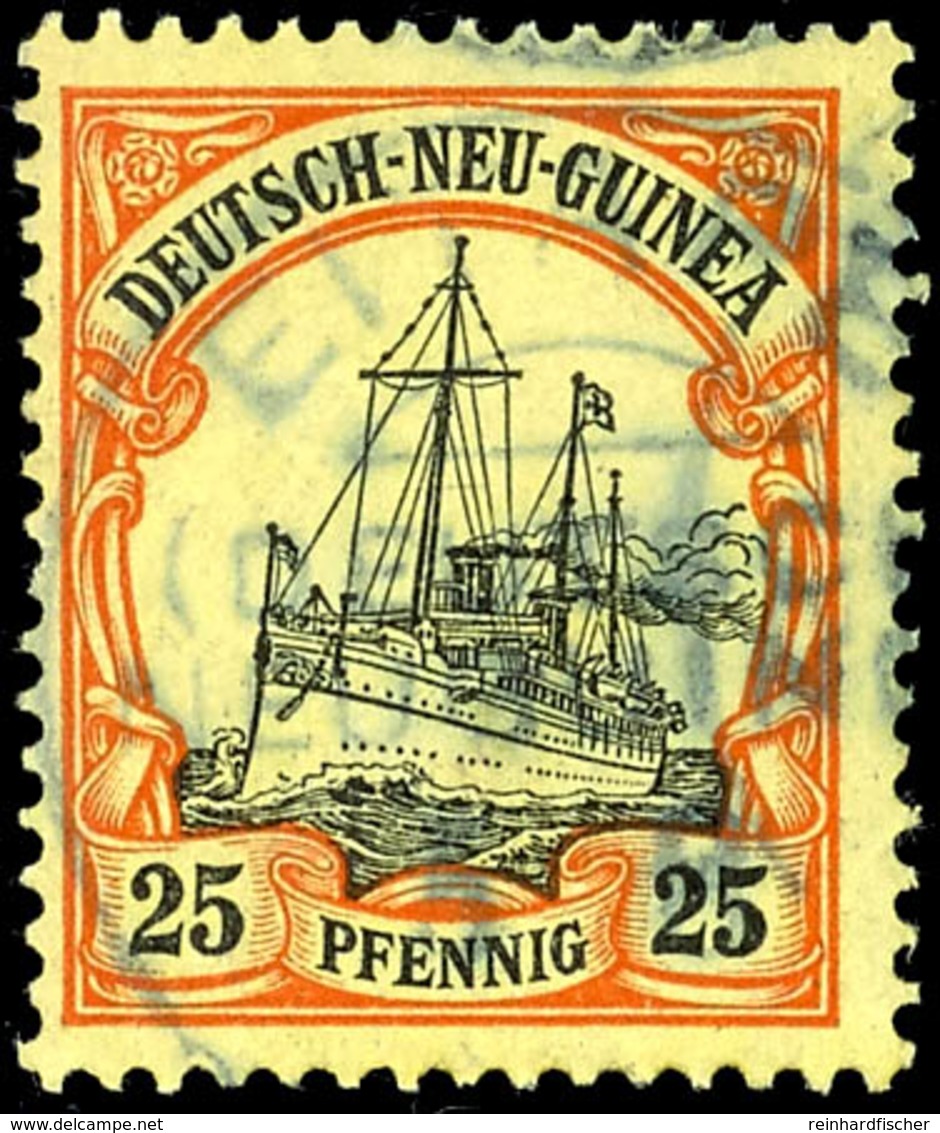 EITAPE 5/8, Zentr. Zart Auf 25 Pfg Kaiseryacht, Kurzbefund Fr. Provinsky BPP: "echt, Leichte Mängel", Katalog: 11 O - German New Guinea