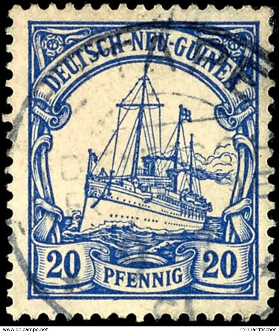 EITAPE 9.7 13, Kopfstehende Jahreszahl, Zart Und Zentr. Auf 20 Pfg Kaiseryacht, Katalog: 10 O - German New Guinea