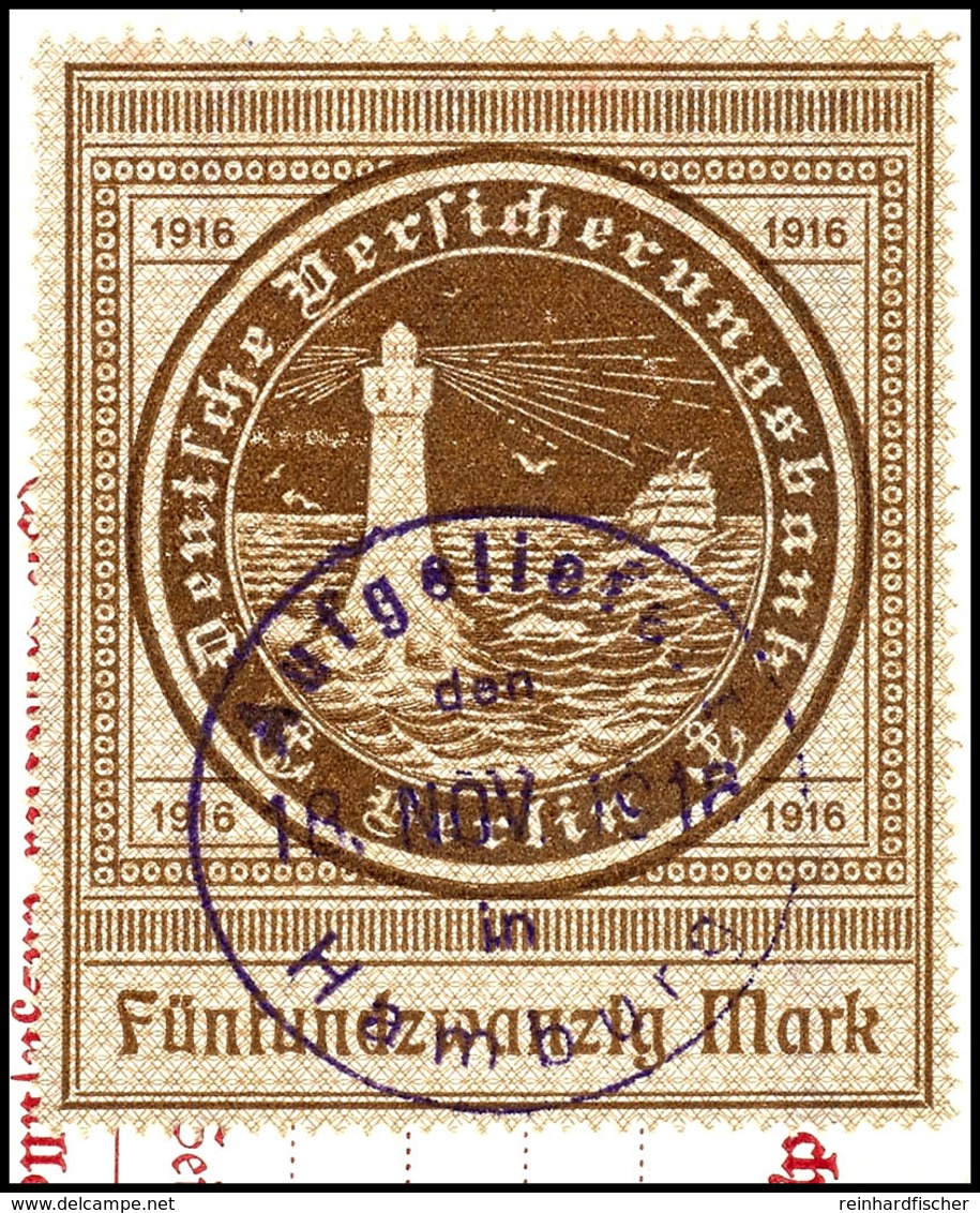 25 Mark Braun, Farbfrisches Und Sehr Gut Gezähntes Luxusstück, Entwertet Mit Ekr. "Aufgeliefert Den 18. NOV. 1916 In Ham - Other & Unclassified