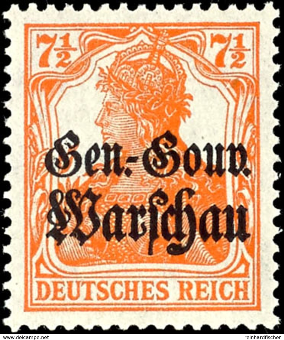 71/2 Pfg. Rötlichorange, Aufdruck Rußig, Postfrisch, Sign. Hey BPP, Mi. 90.-, Katalog: 9c ** - Altri & Non Classificati