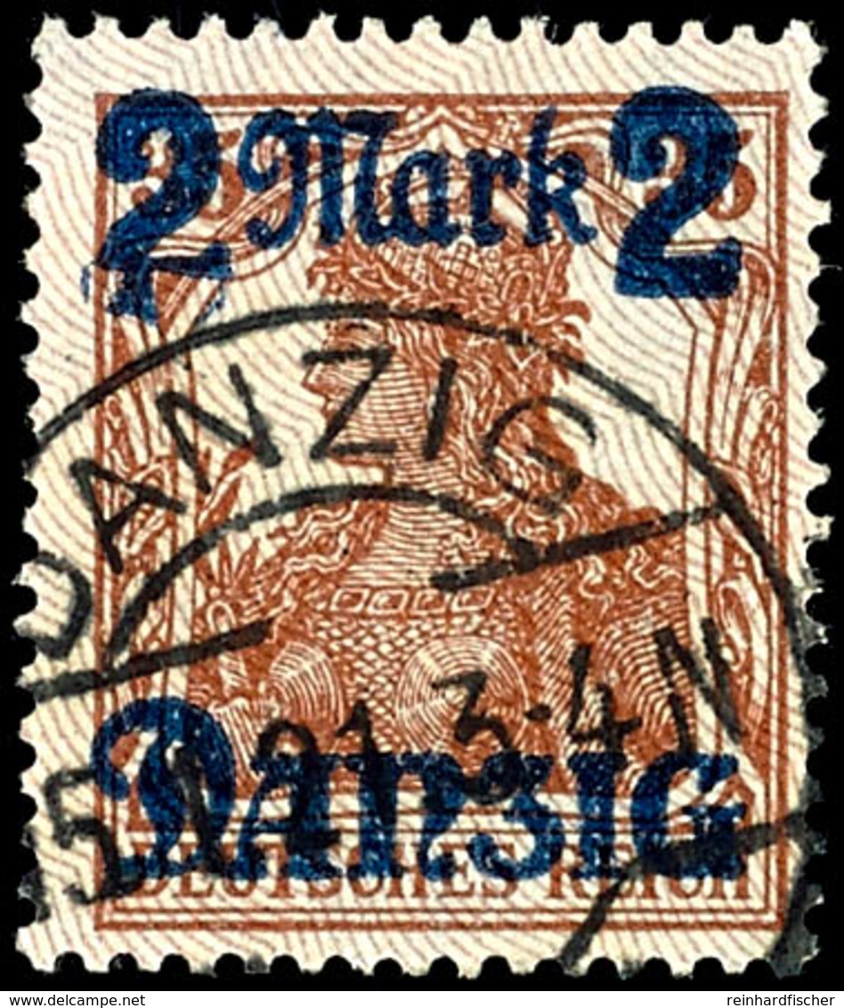 2 M. A. 35 Pfg Rötlichbraun "Spitzen Nach Oben" Mit Plattenfehler VII, Gest., Fotobefund Gruber BPP "echt Und Einwandfre - Altri & Non Classificati