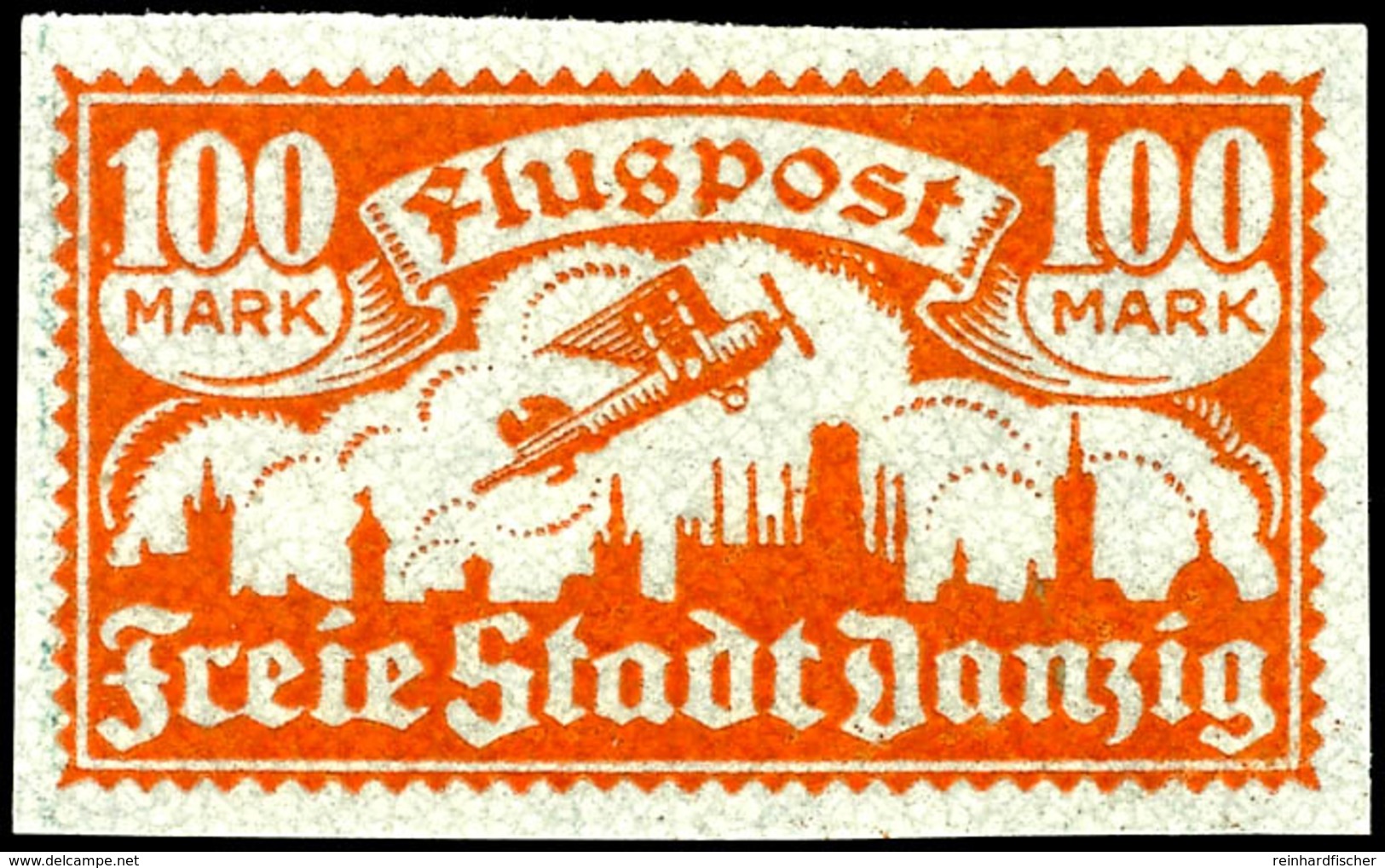 100 Mark Flugpost, Probedruck In Orange, Ungezähnt, Tadellos Ungebraucht, Gepr. Schüler BPP, Katalog: 135P3 * - Other & Unclassified