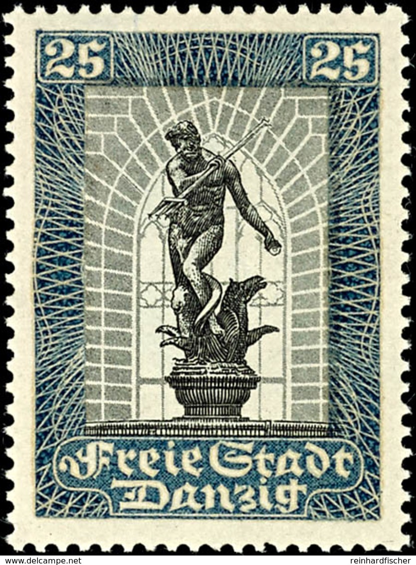 25 Pfg Neptunbrunnen, B-Farbe, Tadellos Postfrisch, Fotobefund Soecknick BPP (2017): "echt Und Einwandfrei", Mi. 110.-,  - Altri & Non Classificati