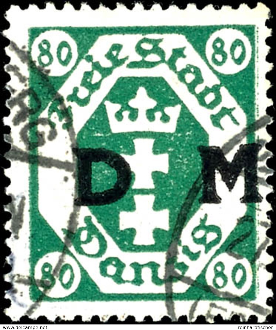 80 Pfg Dienstmarke 1922, Mit Liegendem Anstatt Stehendem Wasserzeichen 2 (liegende Waben), Zeitgerecht Entwertet "Schoen - Altri & Non Classificati