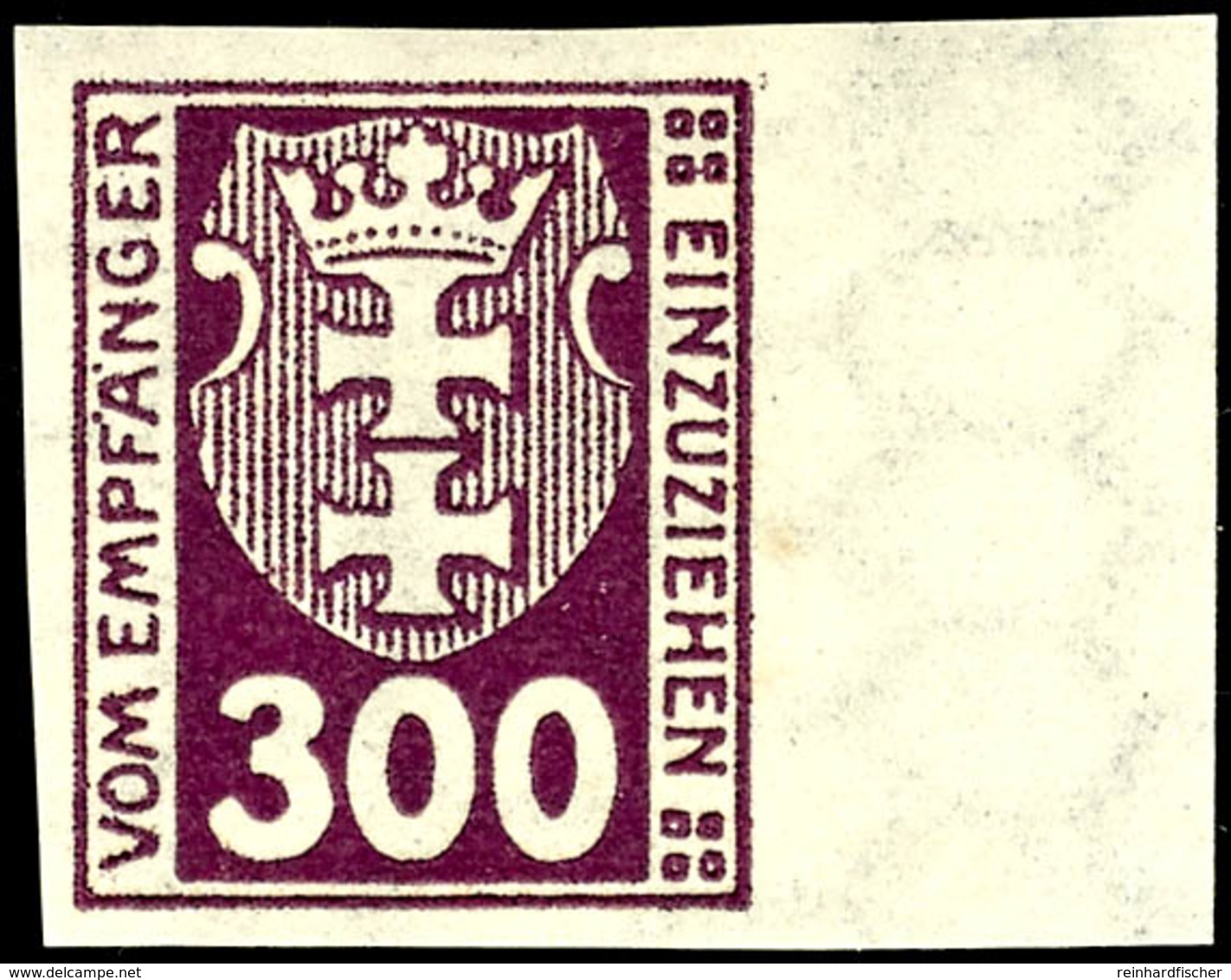 300 Pfg Portomarke, Abart "ungezähnt", Tadellos Ungebraucht, Katalog: 10U * - Other & Unclassified