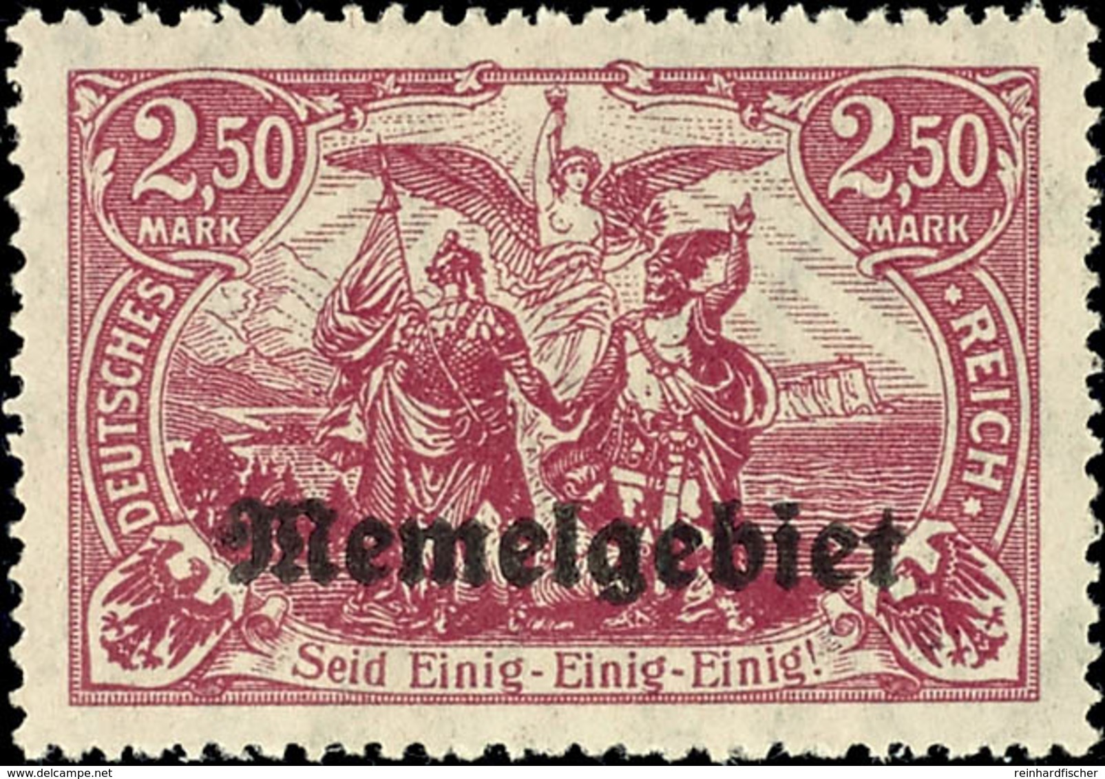 2,50 M. Germania Dunkelgraulila, Postfrisch, Unten Teils Etwas Flach Gezähnt, Gepr. Erdwien BPP, Mi. 200.-, Katalog: 13c - Memel (Klaipeda) 1923