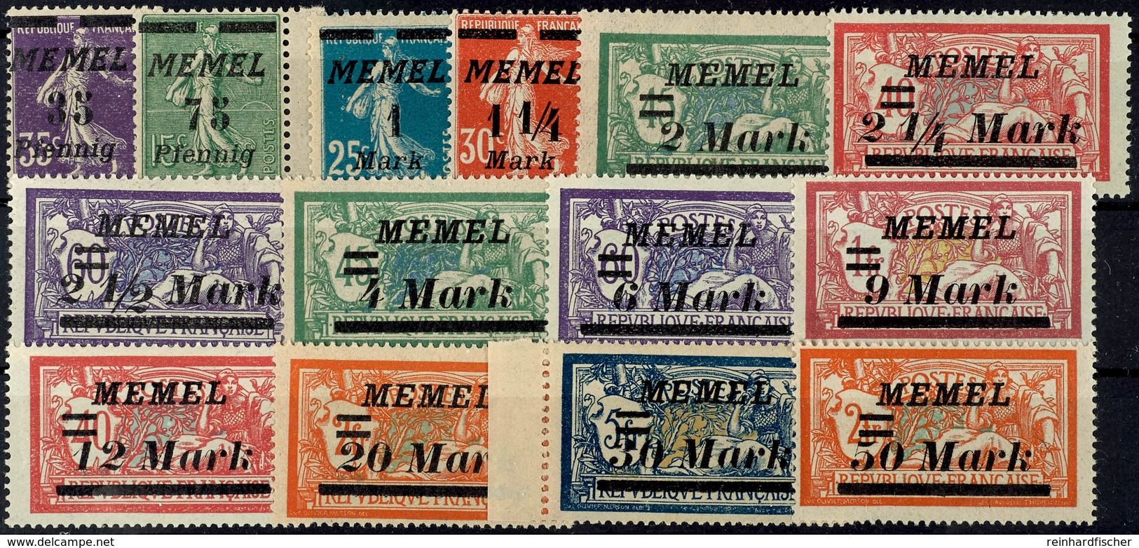 35 Pf Auf 35 C Bis 50 M Auf 2 Fr Kpl. Tadellos Postfrisch, Mi. 100.-, Katalog: 84/97 ** - Klaipeda 1923