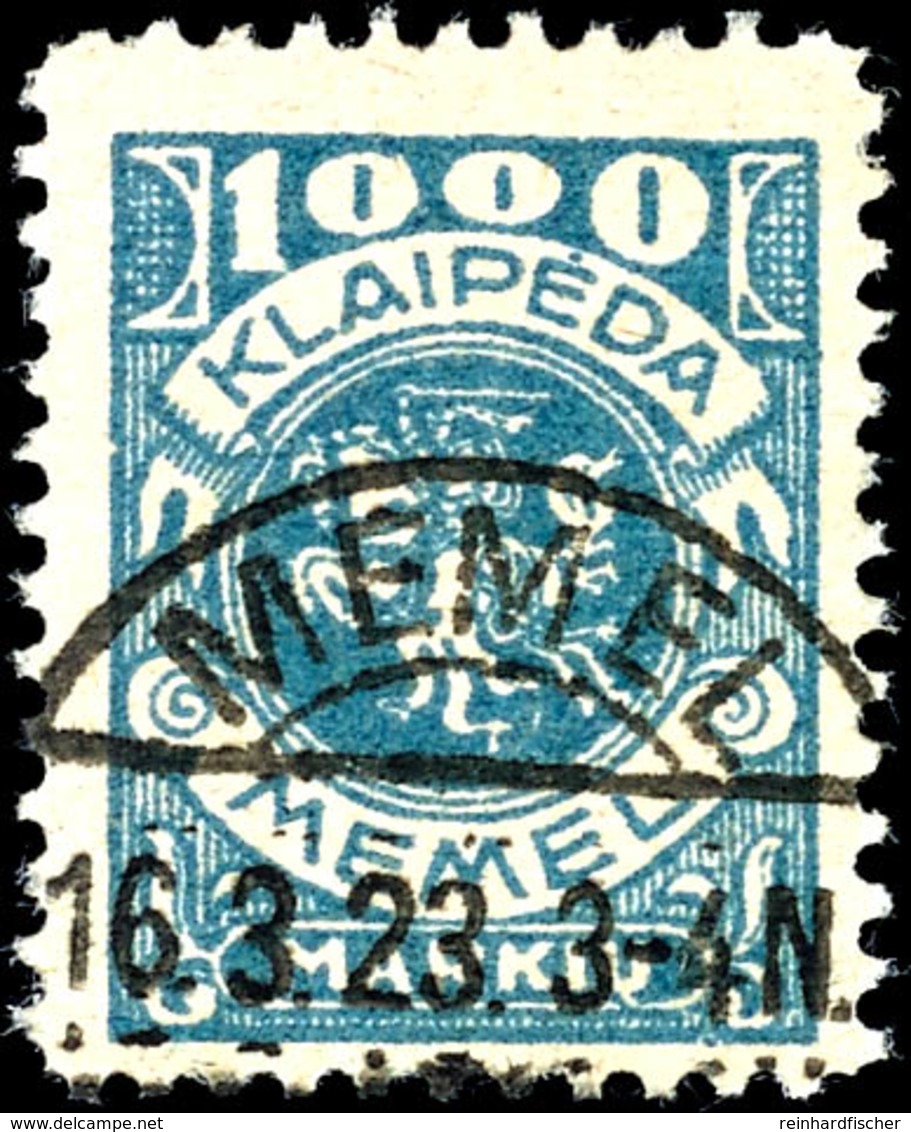 10 Mark - 1000 Mark Wappenreiter Komplett Gestempelt, Geprüft Klein VP, Mi. 440.-, Katalog: 141/50 O - Klaipeda 1923