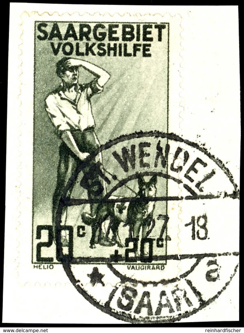20 C., Volkshilfe 1926, Plattenfehler: " Rahmen über T Gebrochen", Auf Briefstück Klar Gestempelt ST.WENDEL 17.1.27, Gep - Other & Unclassified