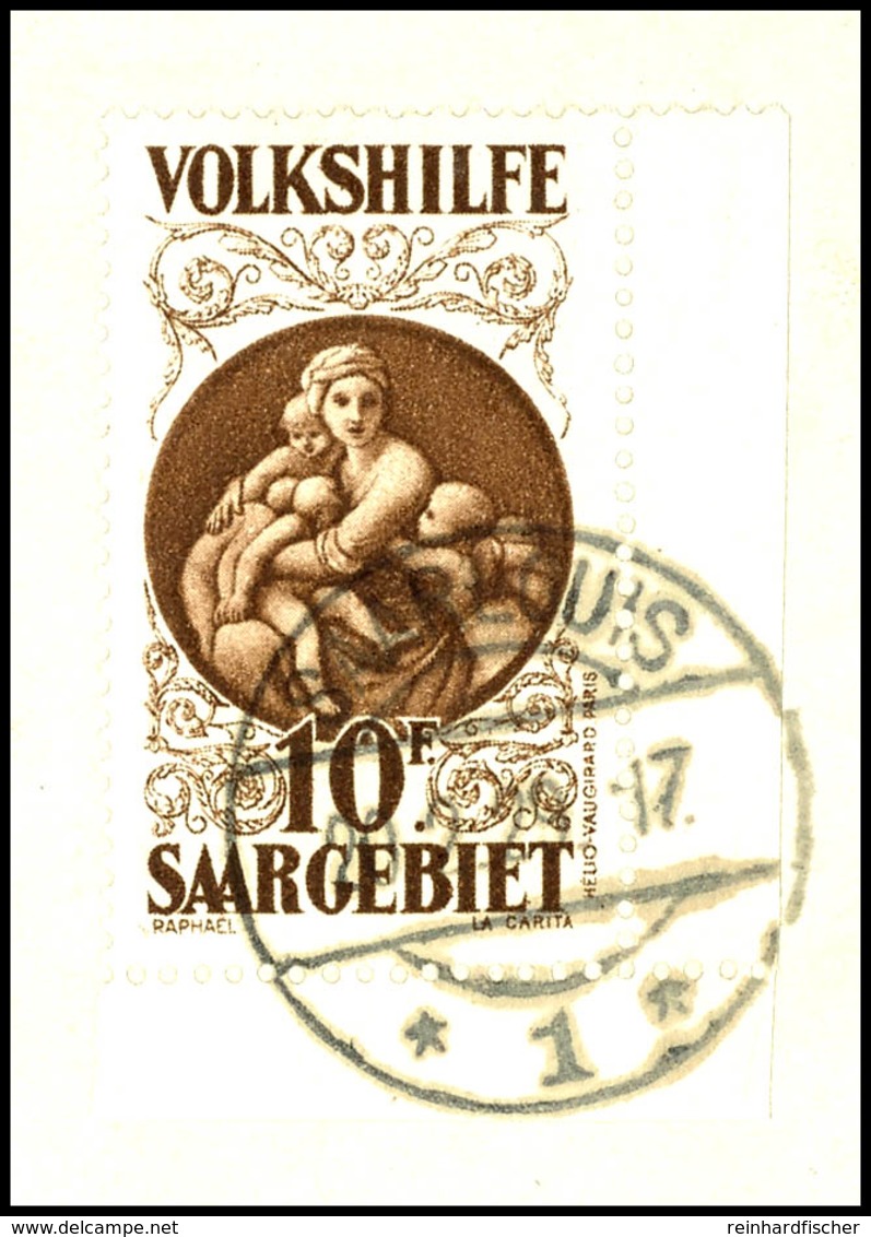 40 Cent Bis 10 Fr. "Volkshilfe 1928", Kompletter Satz Zu 7 Werten, Jeder Wert Klar Gestempelt "Saarlouis * 1*" Auf Luxus - Other & Unclassified