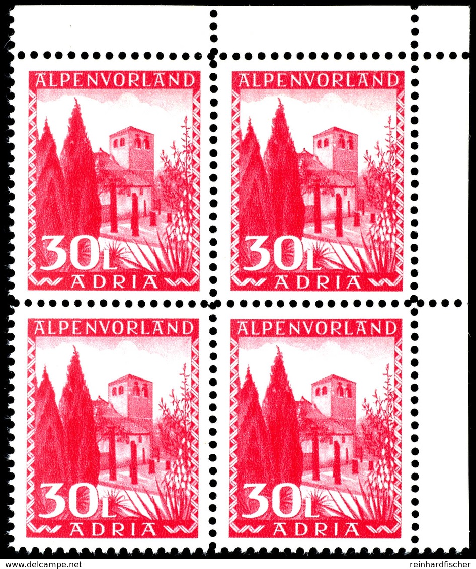 5 Cent Bis 30 Lire Freimarkenausgabe ähnlich Der Landschaftsserie Laibach Mi.-Nr. 45/60, Tadellos Postfrischer Viererblo - Other & Unclassified