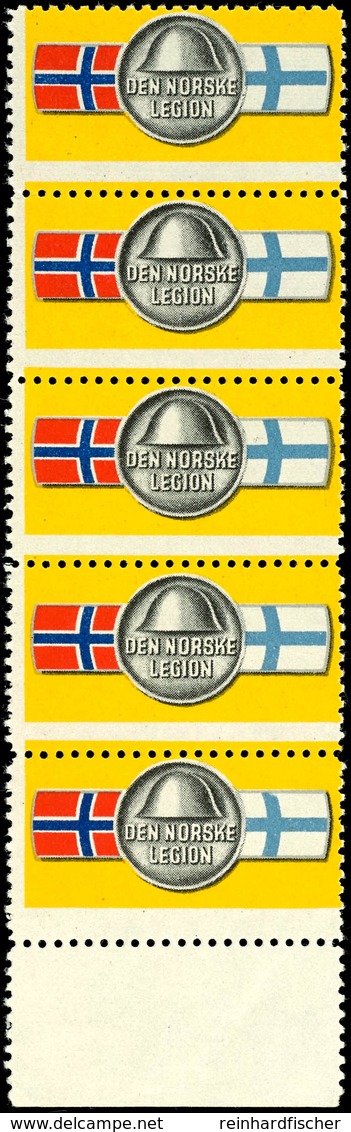 Vignette "Den Norske Legion", Seltene Einheit Zu 5 Werten Vom Unterrand, Tadellose Erhaltung, Mi. Feldpost-Handbuch -.-  - Denmark