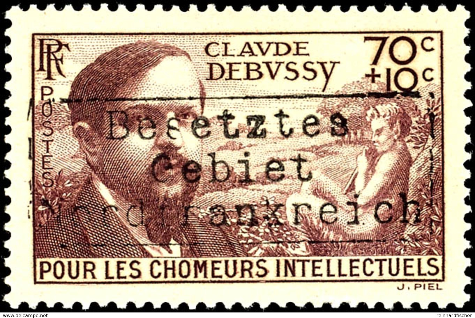 70 C. + 10 C. Wohltätigkeitsausgabe "Debussy" Mit Aufdruck In Type II, Tadellos Ungebraucht Mit Voller Originalgummierun - Altri & Non Classificati