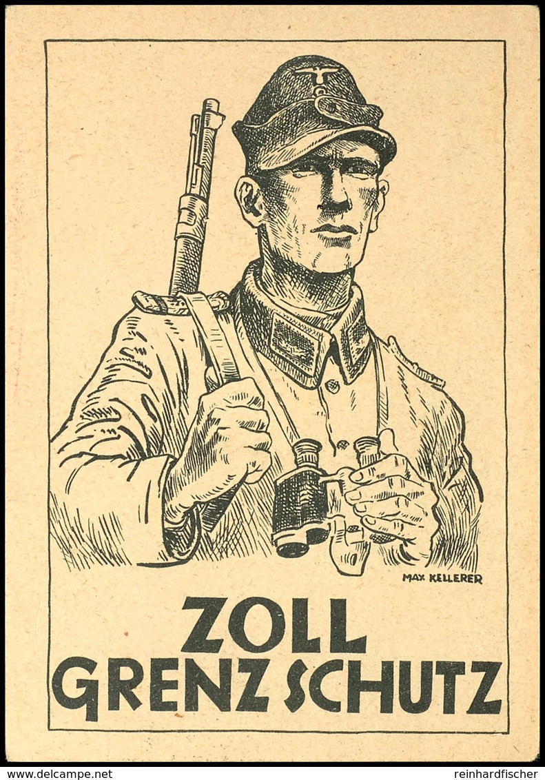 12 Gr. Hitler Als Einzelfrankatur Auf Propagandakarte "Zoll Grenzschutz", Bedarfsgebraucht  Von Galizien Nach Hilden 22. - Altri & Non Classificati