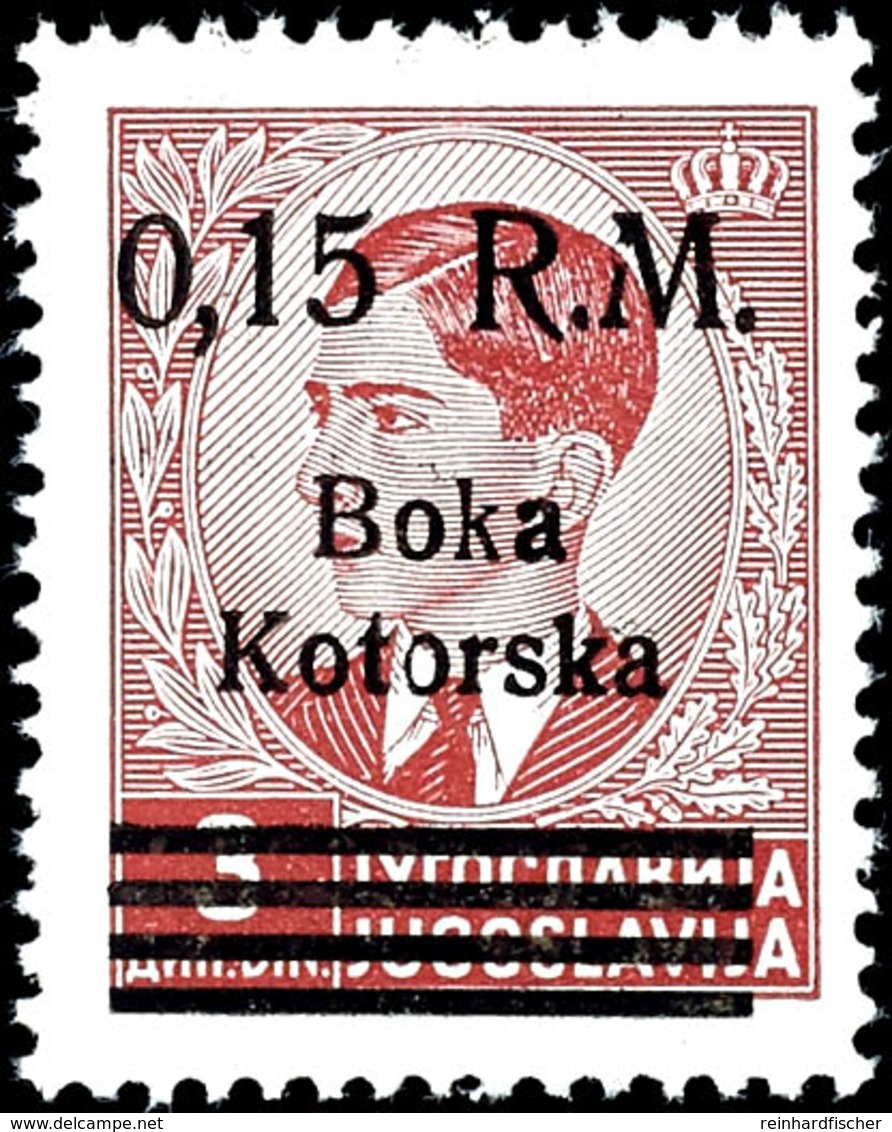 0,15 RM Auf 3 Din. Freimarke, Aufdruckfehler II "linker Schenkel Des M Oben Gebrochen", Tadellos Postfrisch, Unsigniert, - Altri & Non Classificati